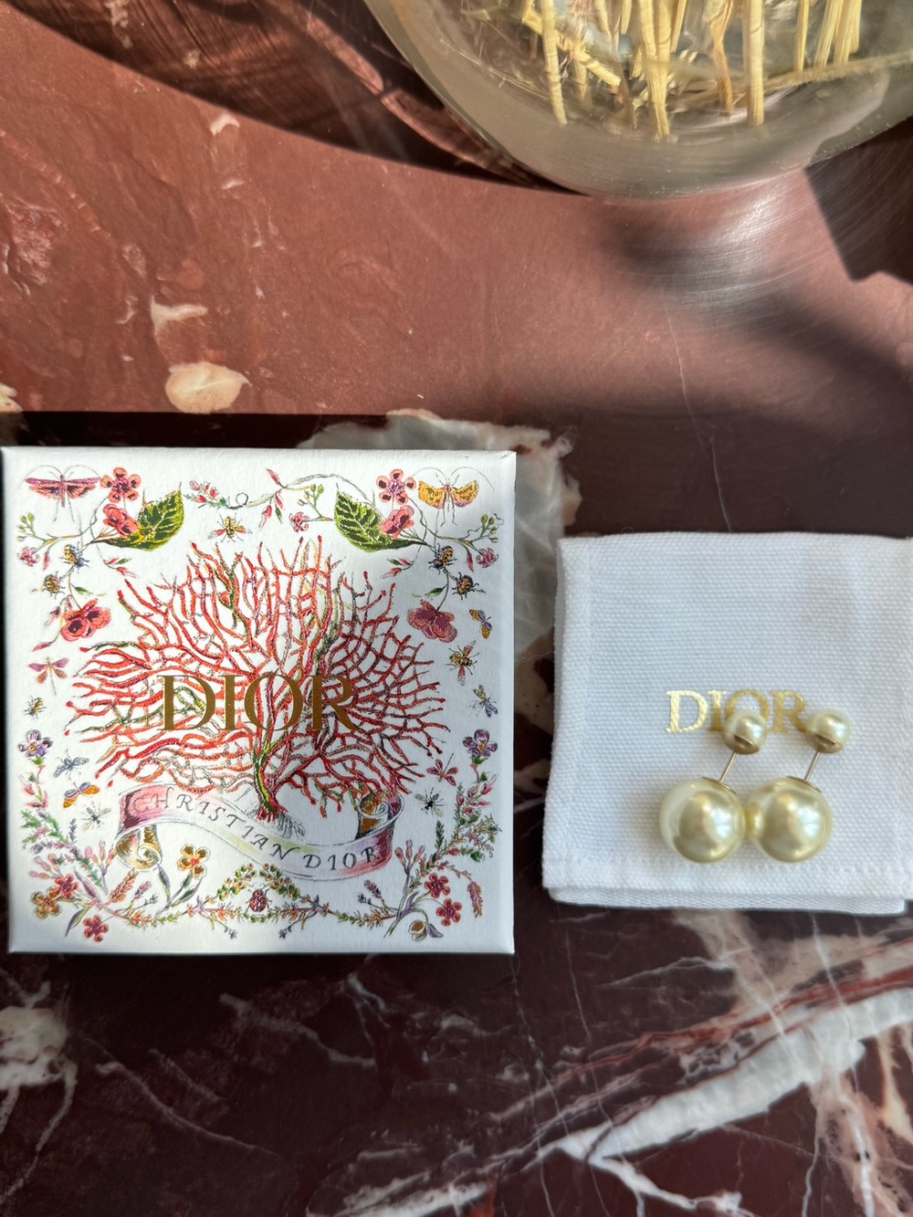 Dior Tribales Earrings | Gold-Finish Metal and White Resin Pearls